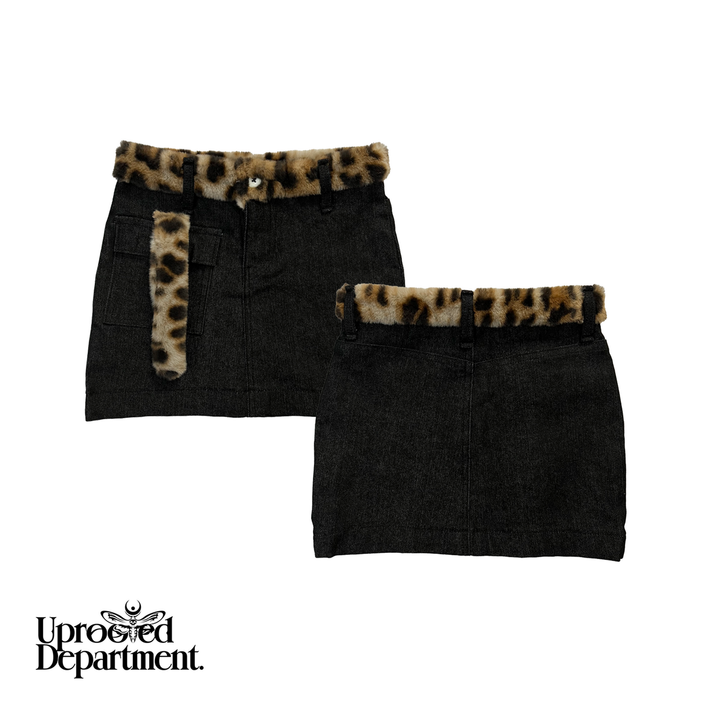 ANIMAL ACCENT DENIM WOMEN SKIRT