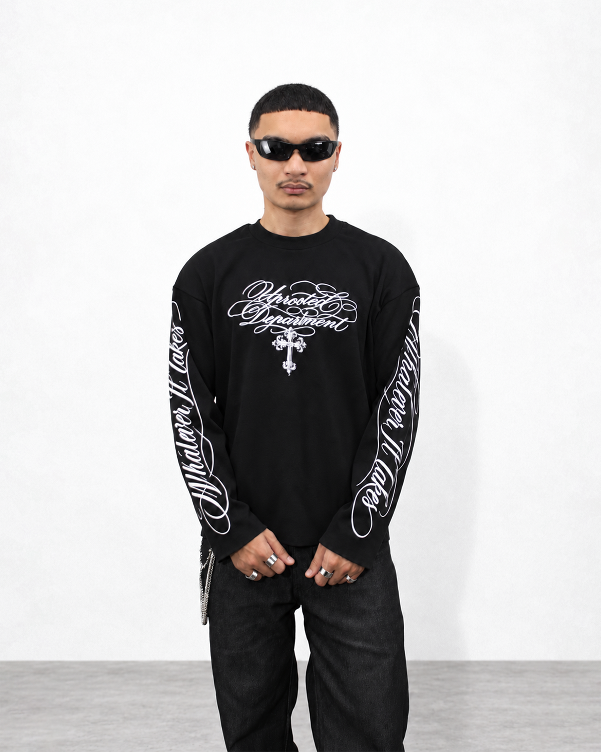 UPROOTED DEPARTMENT Raw Hem Long Sleeve Shirt – 220 GSM CVC Cropped Boxy Fit