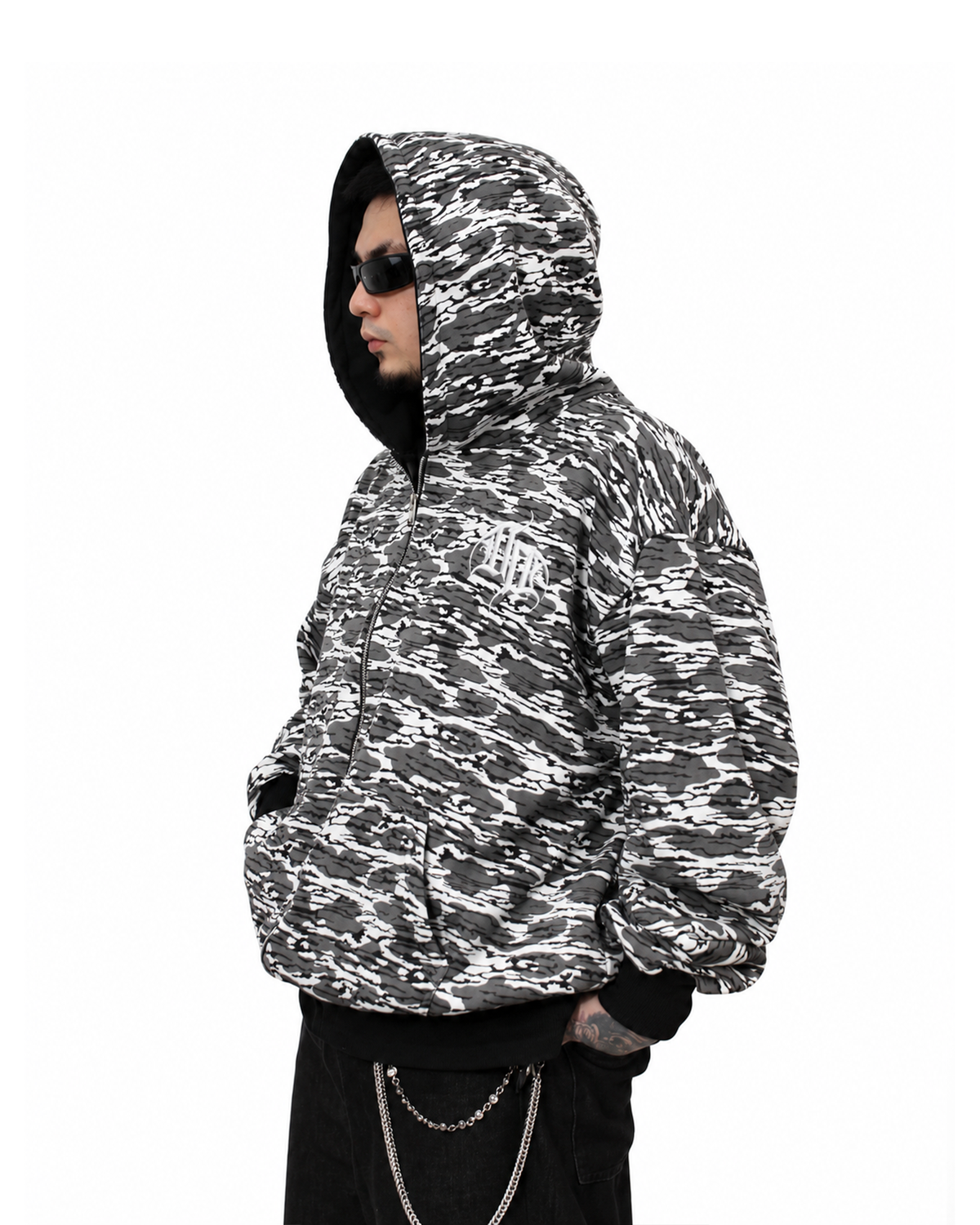 UPROOTED GHOSTLINE CAMO HOODIE 450GSM HEAVYWEIGHT BOXY FULL ZIP HOODIE – OVERSIZED PINK COTTON FLEECE STREETWEAR JACKET (Copy)