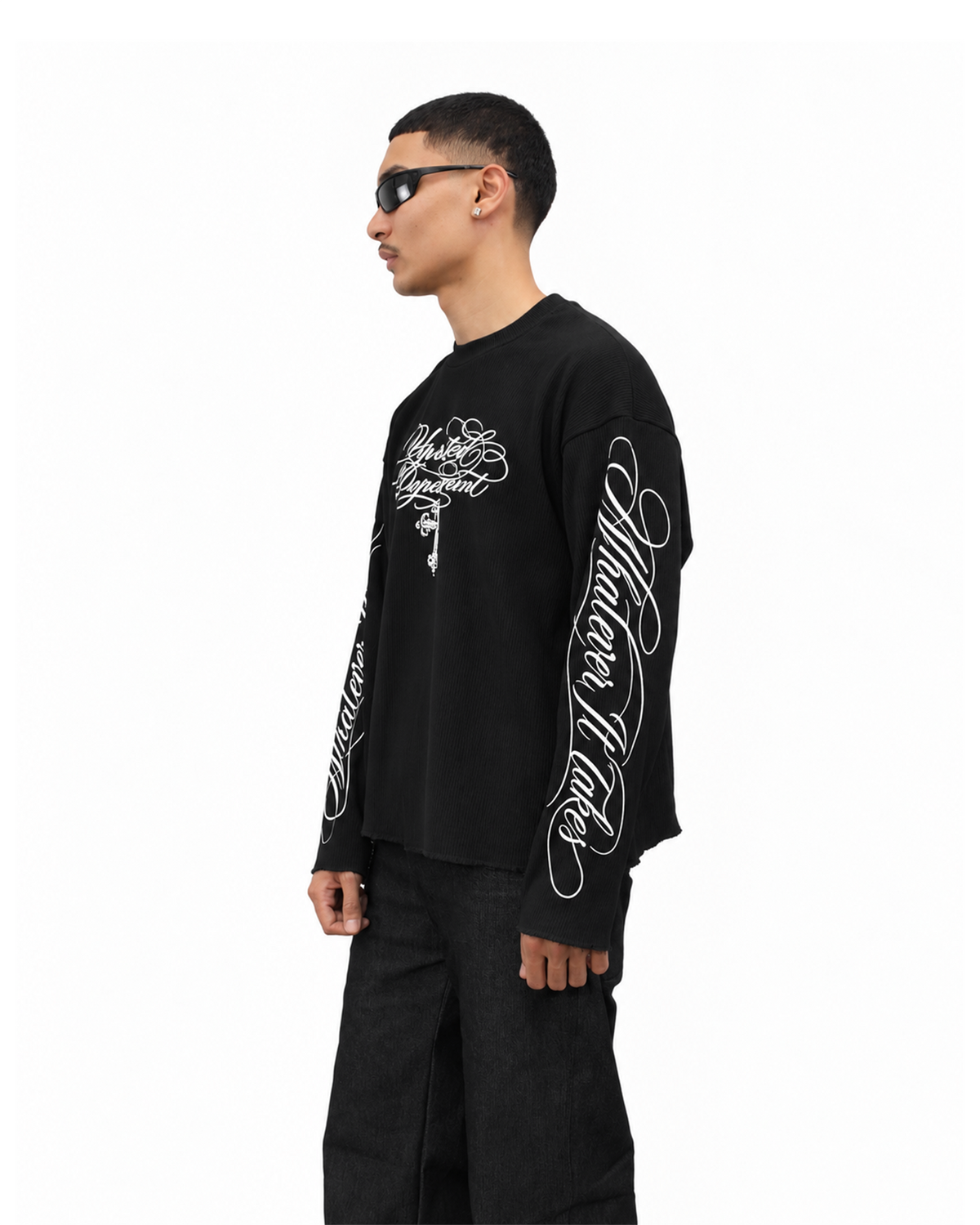 UPROOTED DEPARTMENT Raw Hem Long Sleeve Shirt – 220 GSM CVC Cropped Boxy Fit
