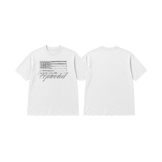 Uprooted "Fallen Empire" Regular Fit Raw Hem Shirt White
