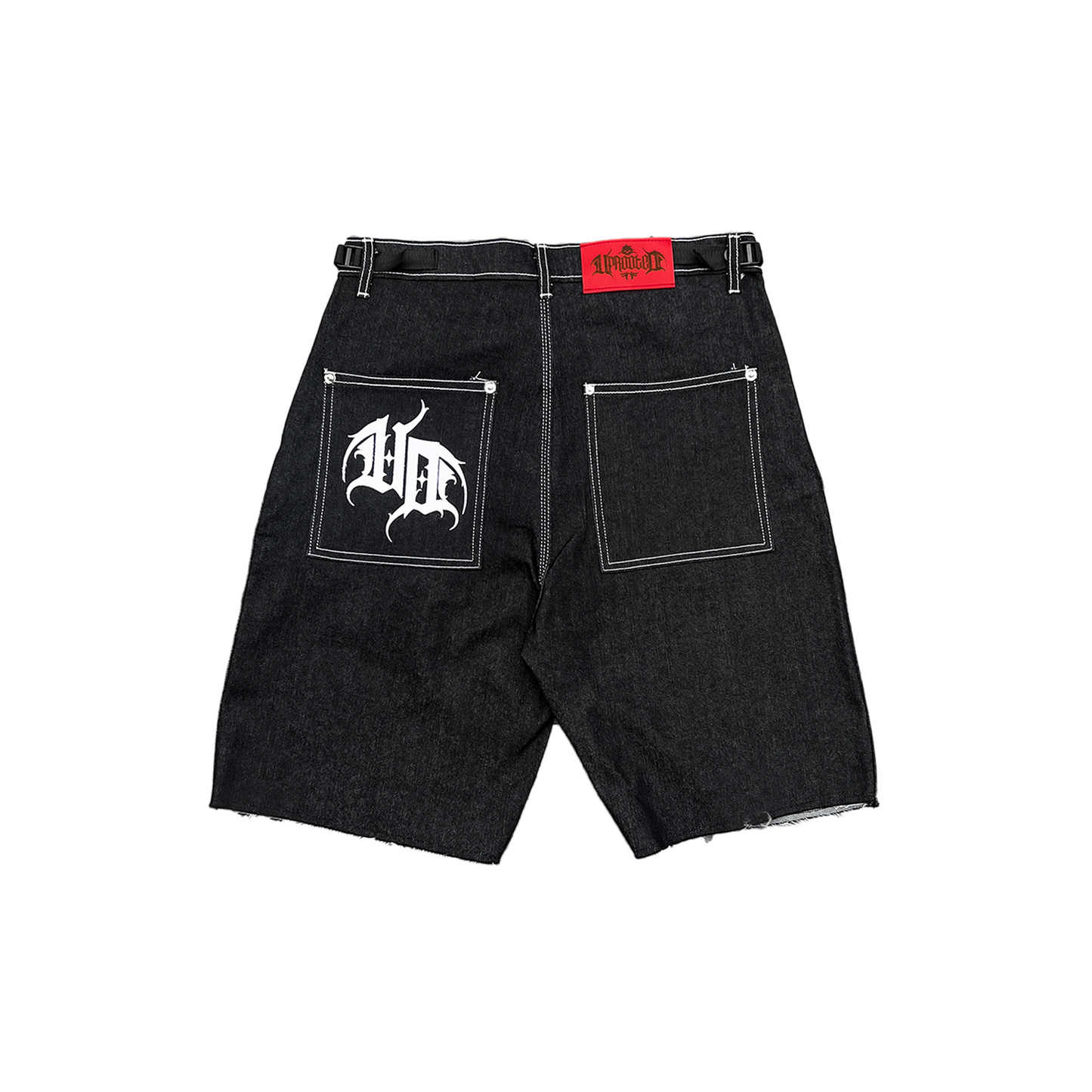 "HARD CUT DENIM JORTS" IN DENIM BLACK