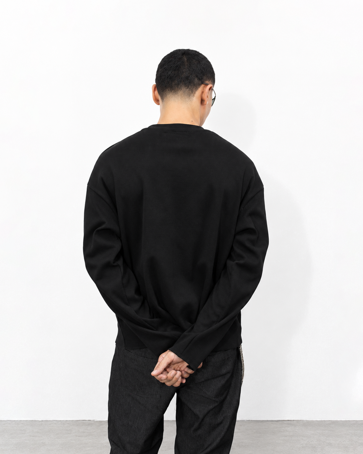 UPROOTED DEPARTMENT Raw Hem Long Sleeve Shirt – 220 GSM CVC Cropped Boxy Fit