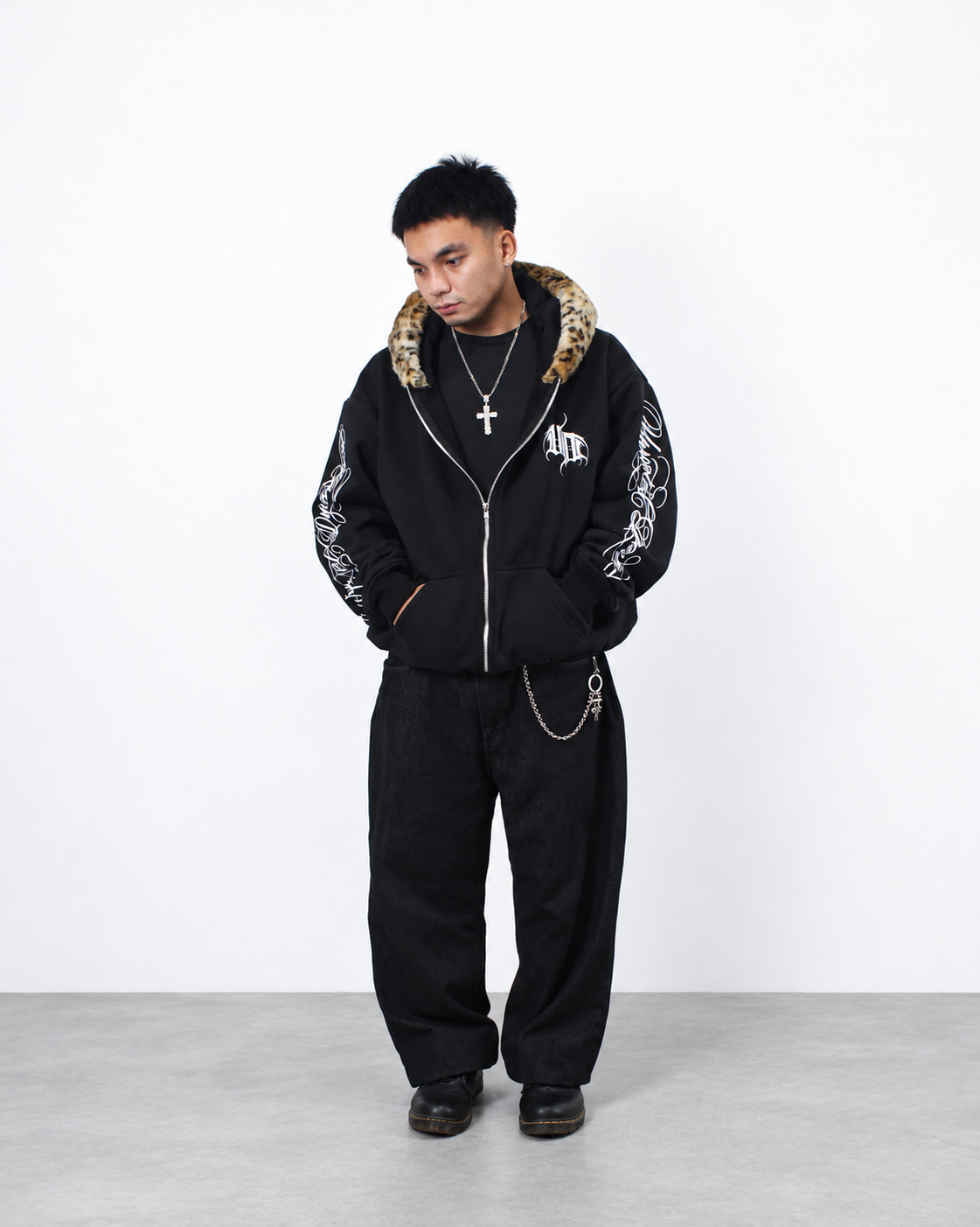 Uprooted "SABER FANG" Fur Zip hoodie Oversized Fit