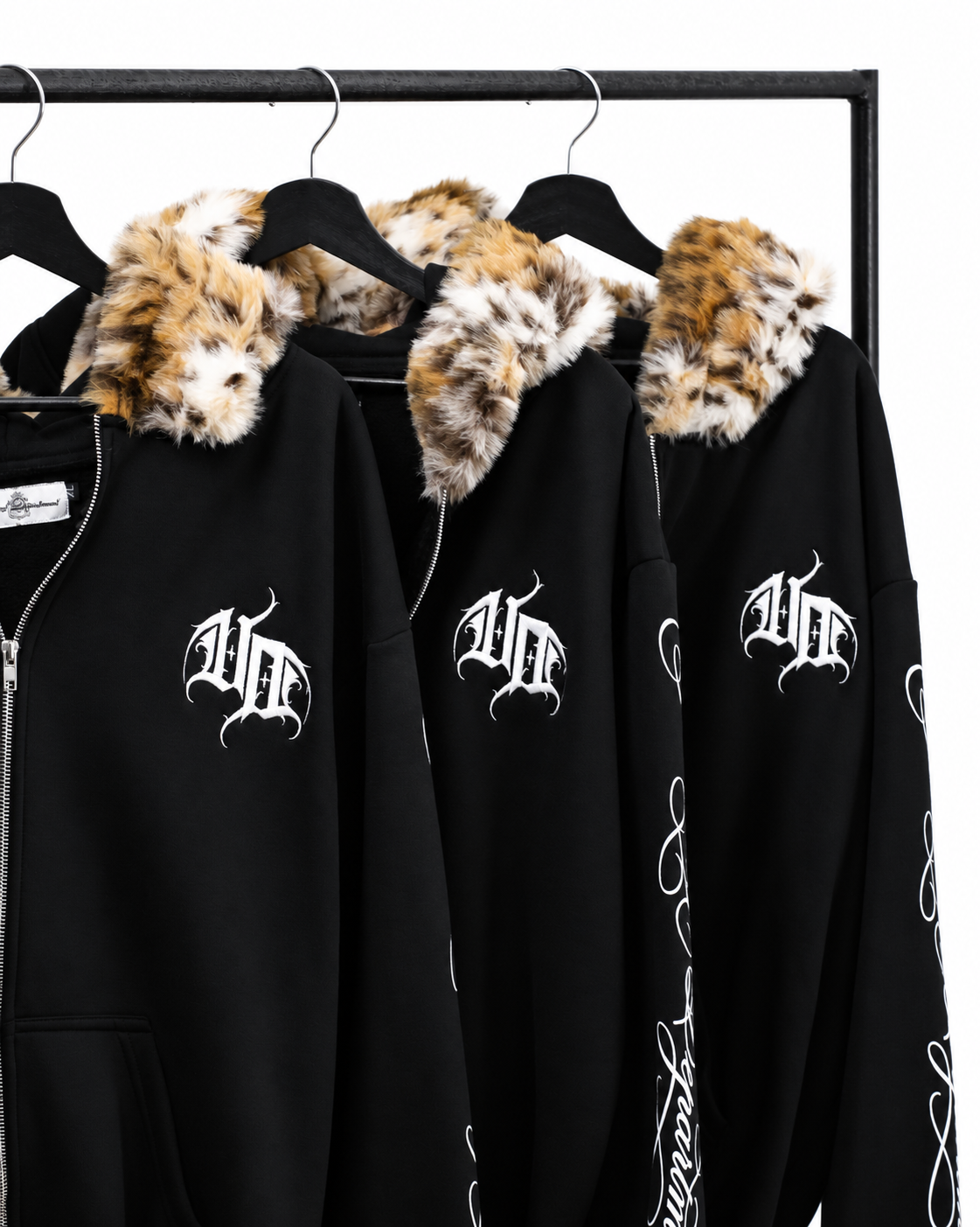 Uprooted "GOLDEN FANG" Fur Zip hoodie Oversized Fit