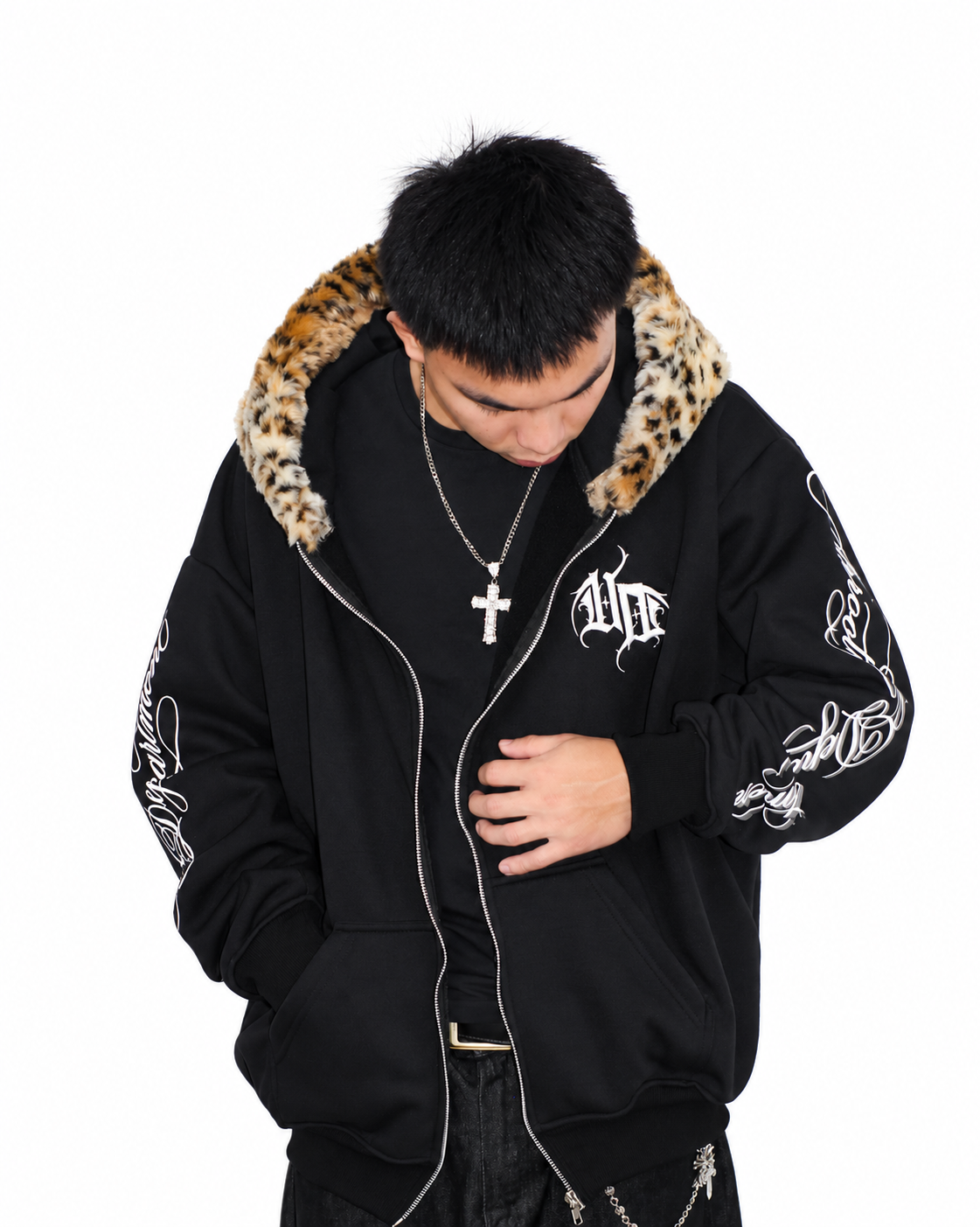 Uprooted "SABER FANG" Fur Zip hoodie Oversized Fit