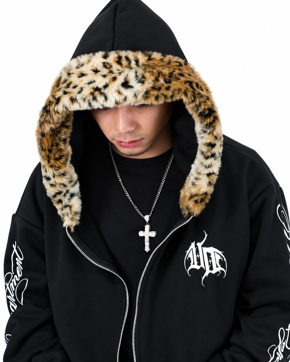 Uprooted "SABER FANG" Fur Zip hoodie Oversized Fit