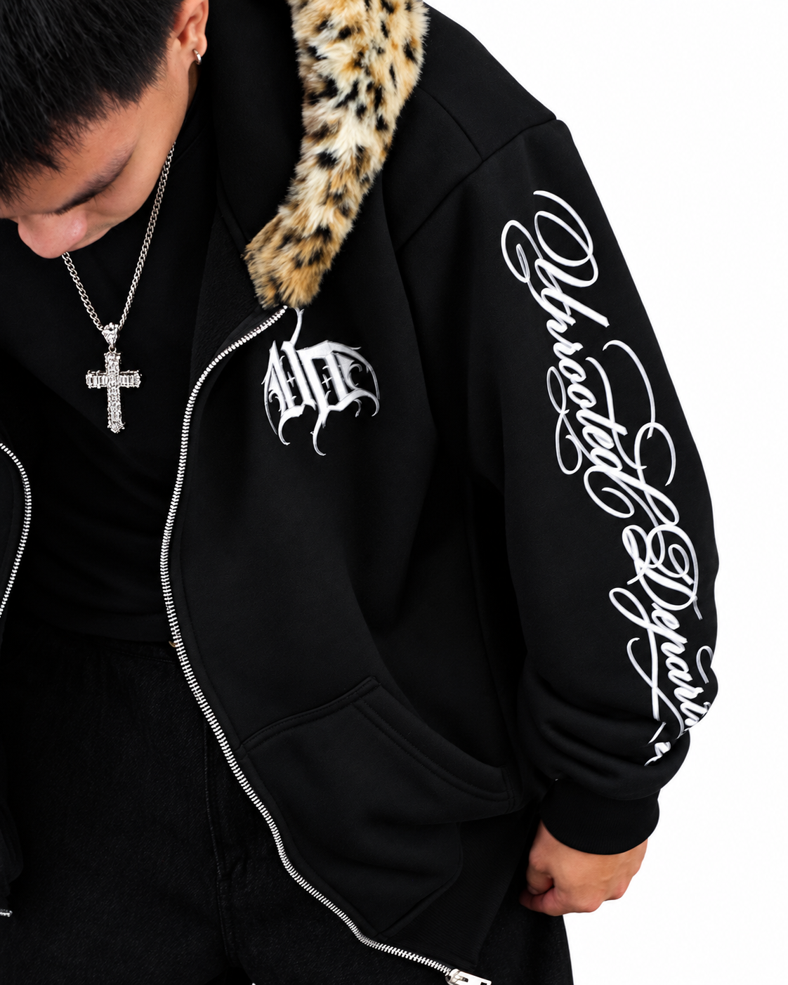 Uprooted "SABER FANG" Fur Zip hoodie Oversized Fit