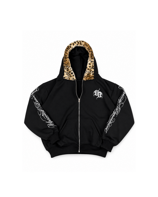 Uprooted "SABER FANG" Fur Zip hoodie Oversized Fit