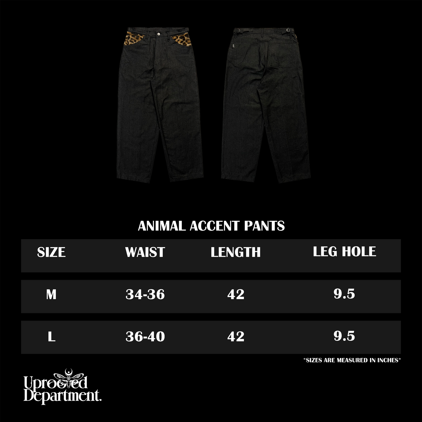 ANIMAL ACCENT DENIM PANTS