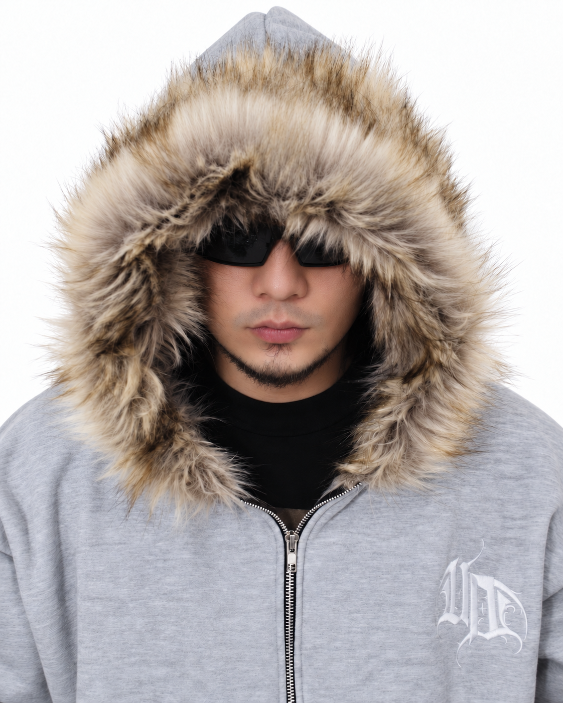 Uprooted "WINTER FANG" Fur Zip hoodie Oversized Fit