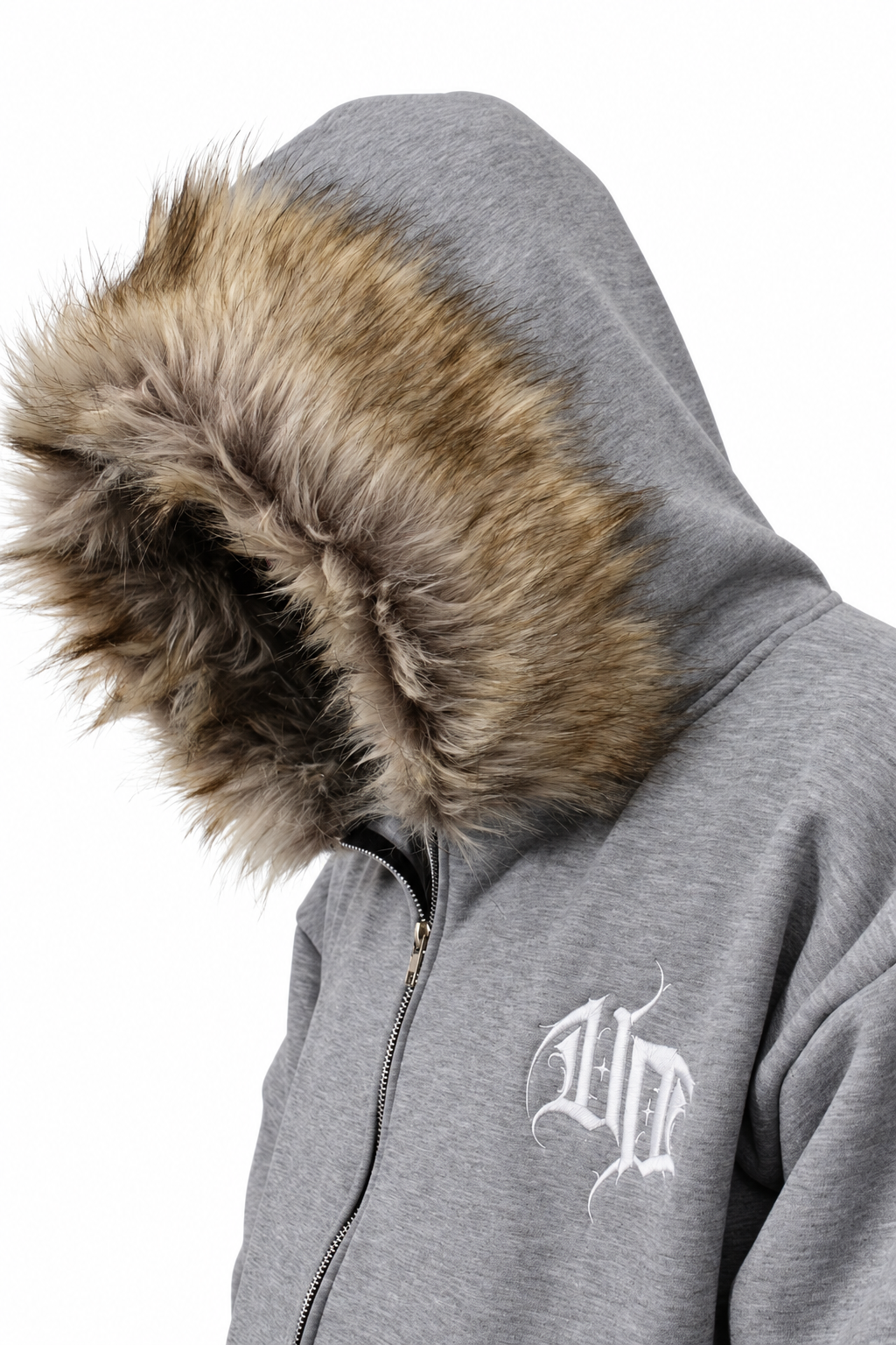 Uprooted "WINTER FANG" Fur Zip hoodie Oversized Fit