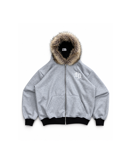 Uprooted "WINTER FANG" Fur Zip hoodie Oversized Fit