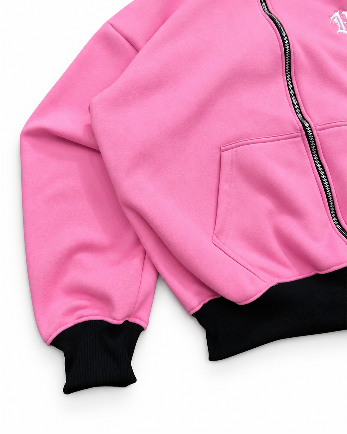 UPROOTED BLUSH CREEPER 450GSM HEAVYWEIGHT BOXY FULL ZIP HOODIE – OVERSIZED PINK COTTON FLEECE STREETWEAR JACKET