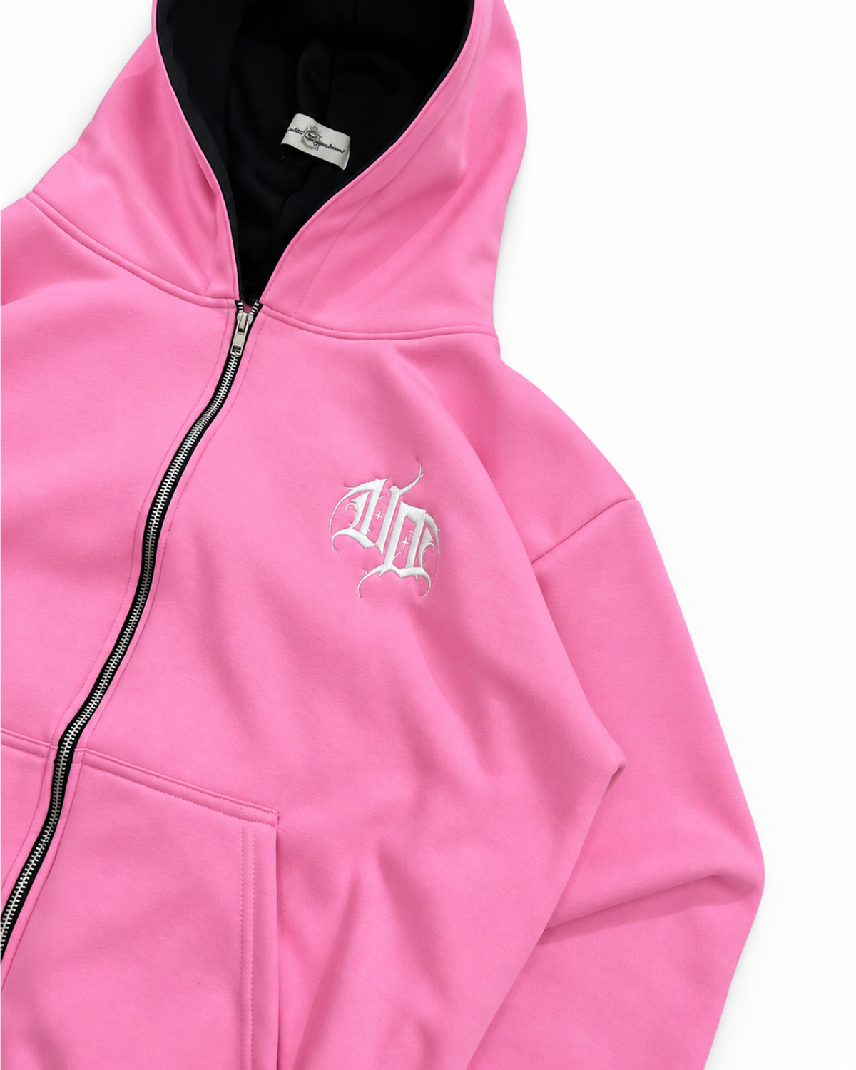 UPROOTED BLUSH CREEPER 450GSM HEAVYWEIGHT BOXY FULL ZIP HOODIE – OVERSIZED PINK COTTON FLEECE STREETWEAR JACKET