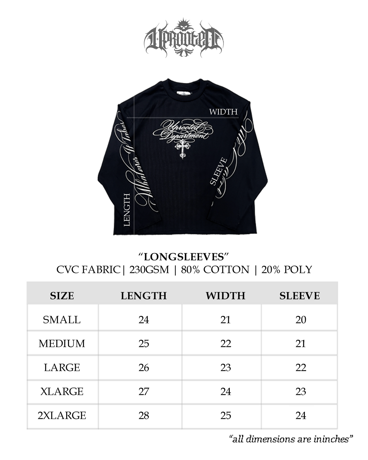 UPROOTED DEPARTMENT Raw Hem Long Sleeve Shirt – 220 GSM CVC Cropped Boxy Fit