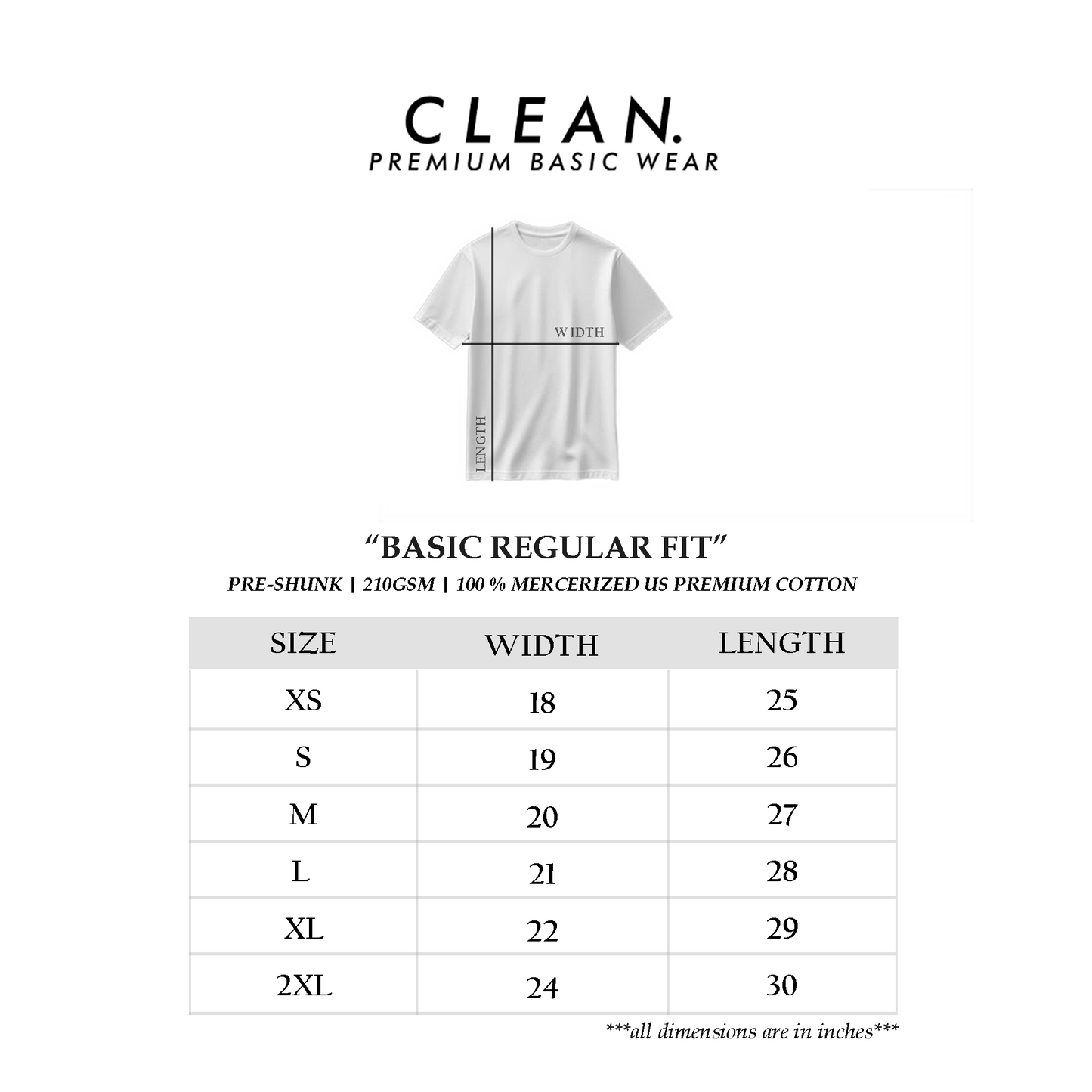CLEAN | BASIC REGULAR FIT in "PURE WHITE"