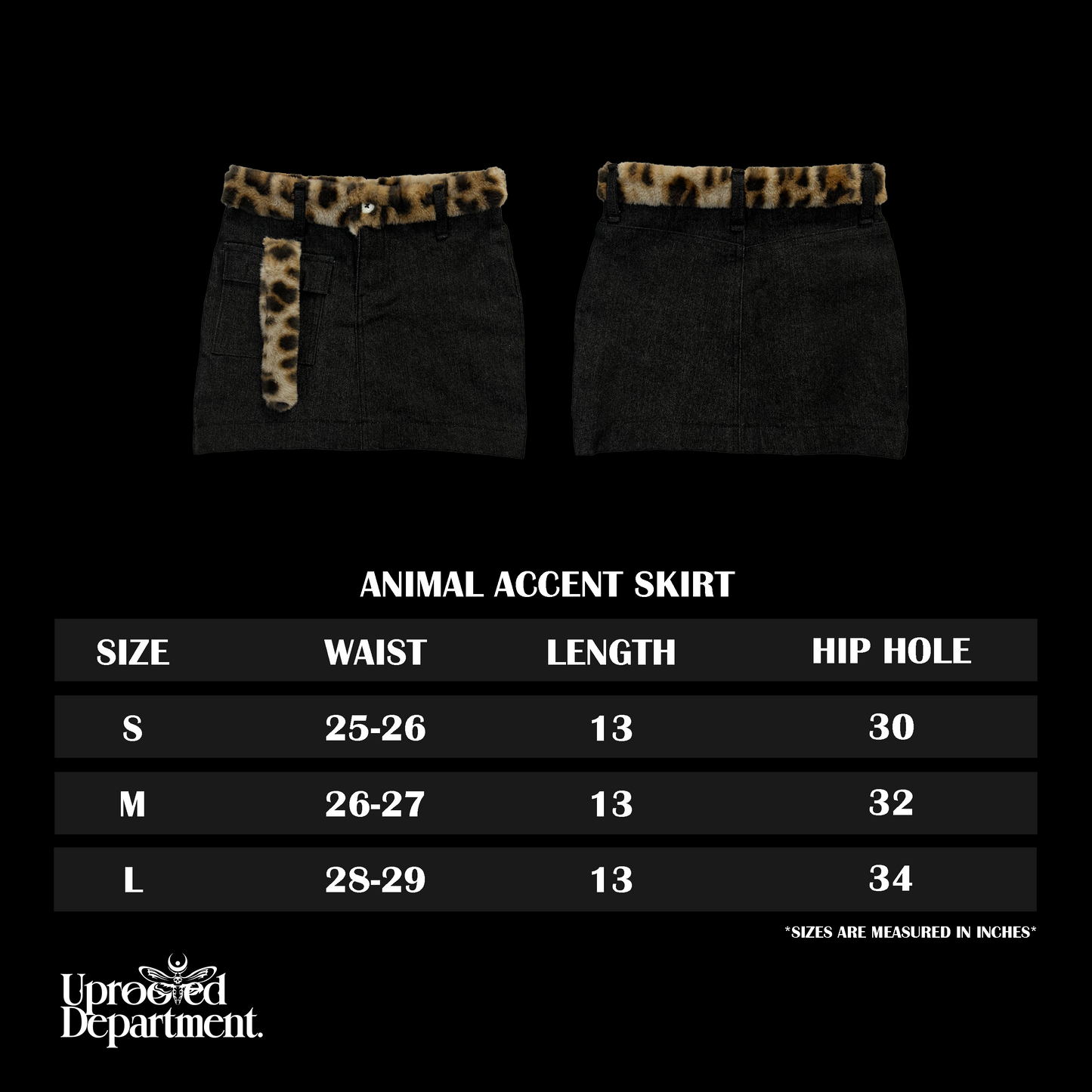 ANIMAL ACCENT DENIM WOMEN SKIRT